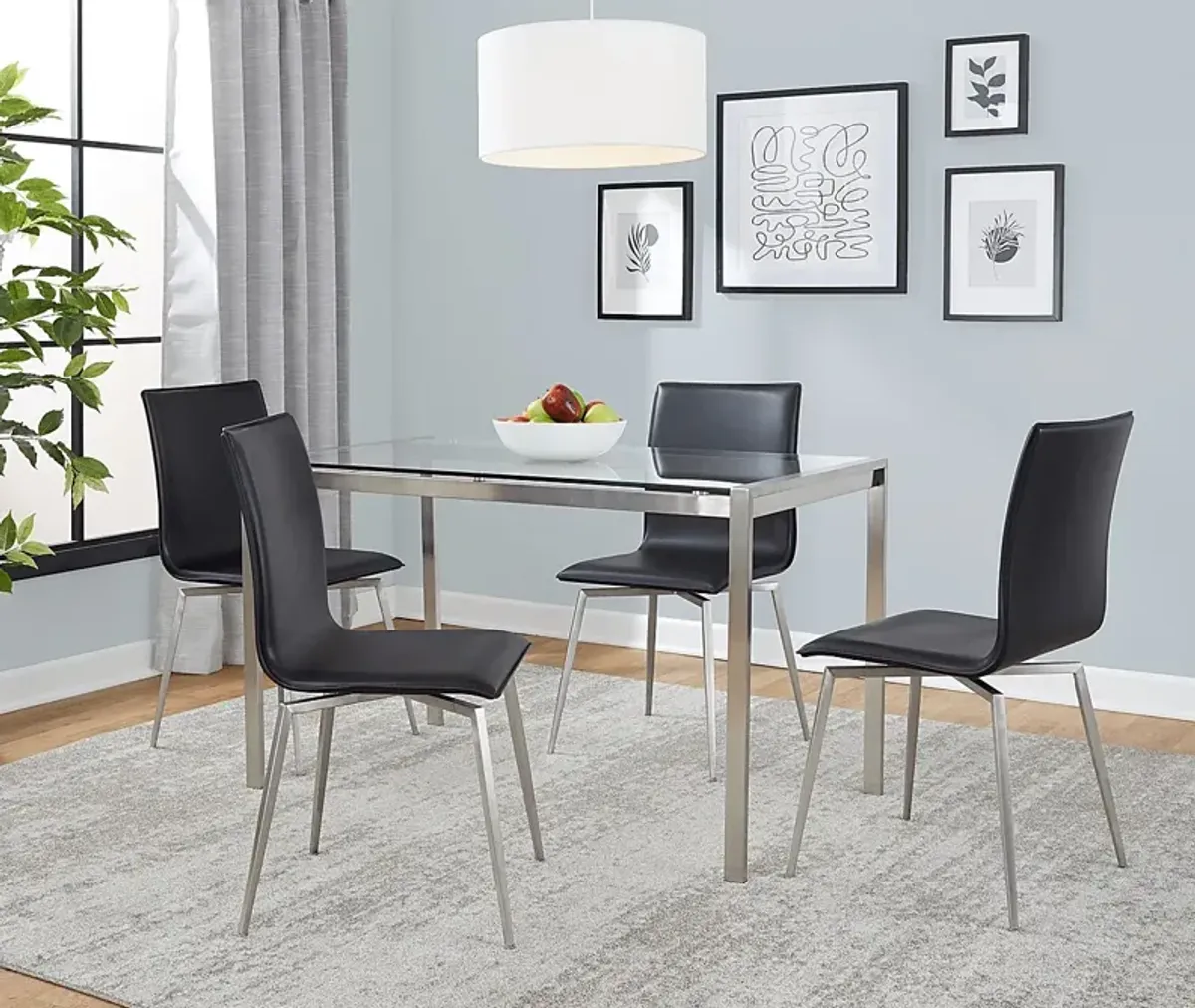 Upsall I Black 5pc Dining Set