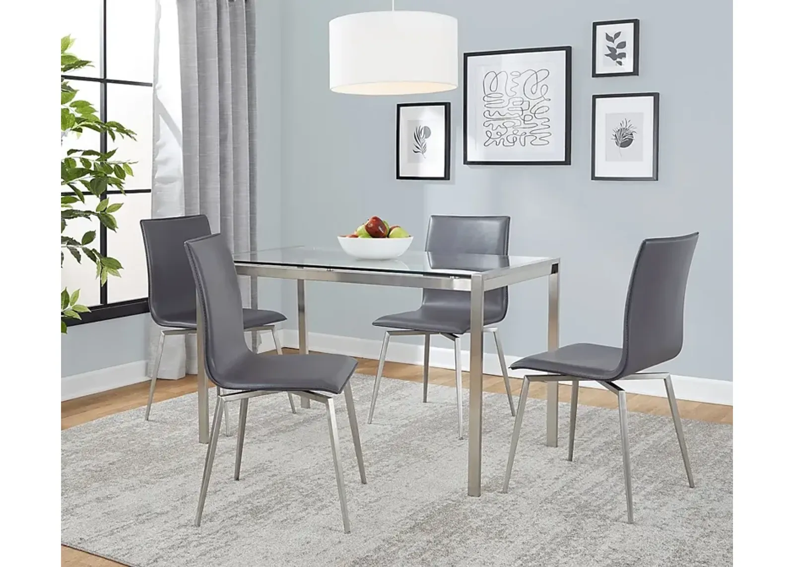 Upsall I Gray 5pc Dining Set