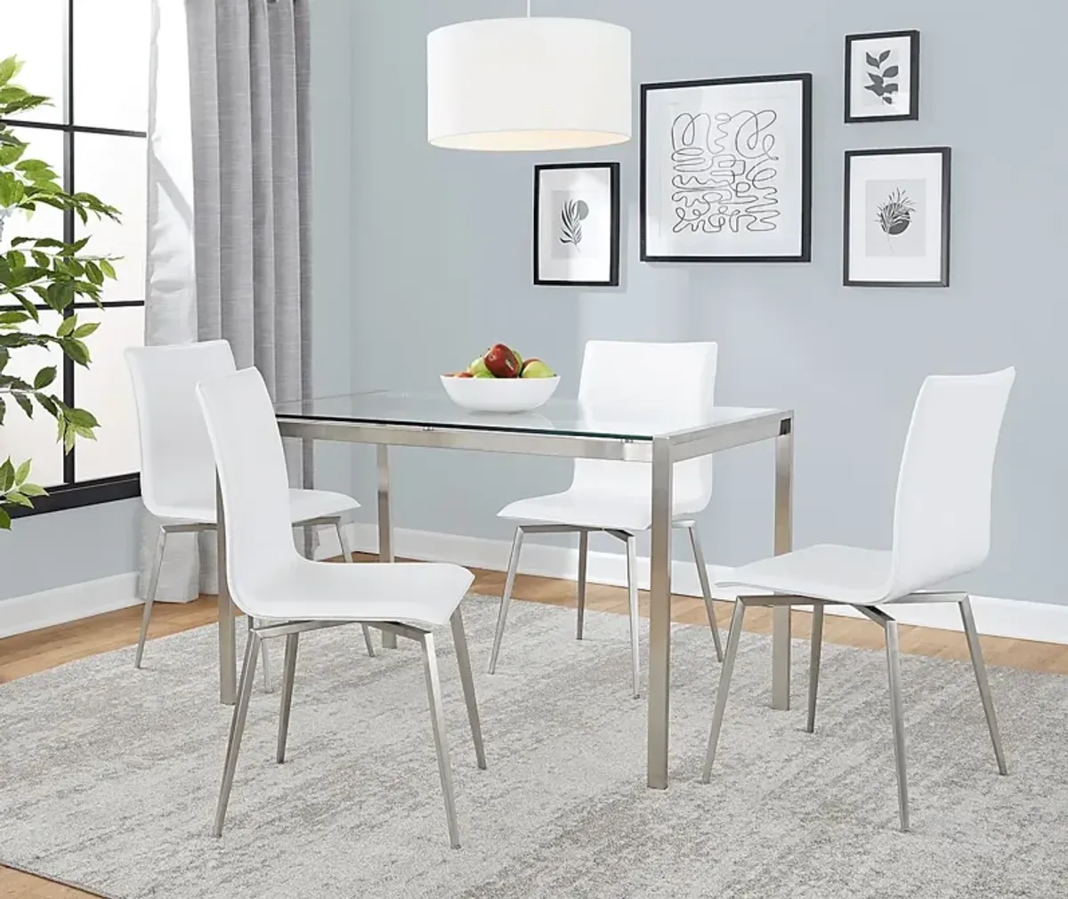 Upsall I White 5pc Dining Set