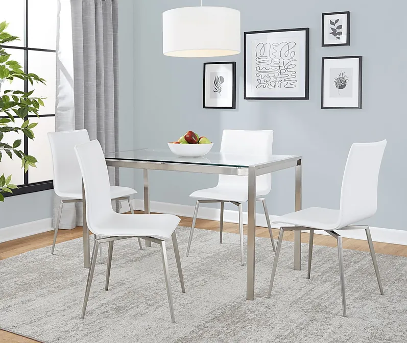 Upsall I White 5pc Dining Set