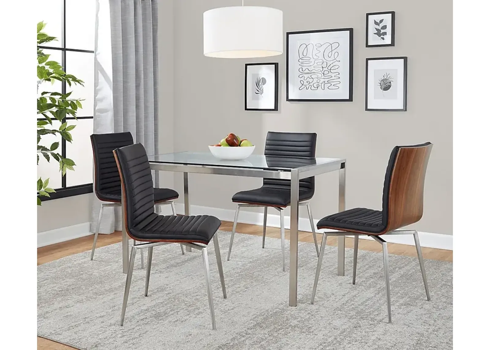 Upsall II Black 5pc Dining Set