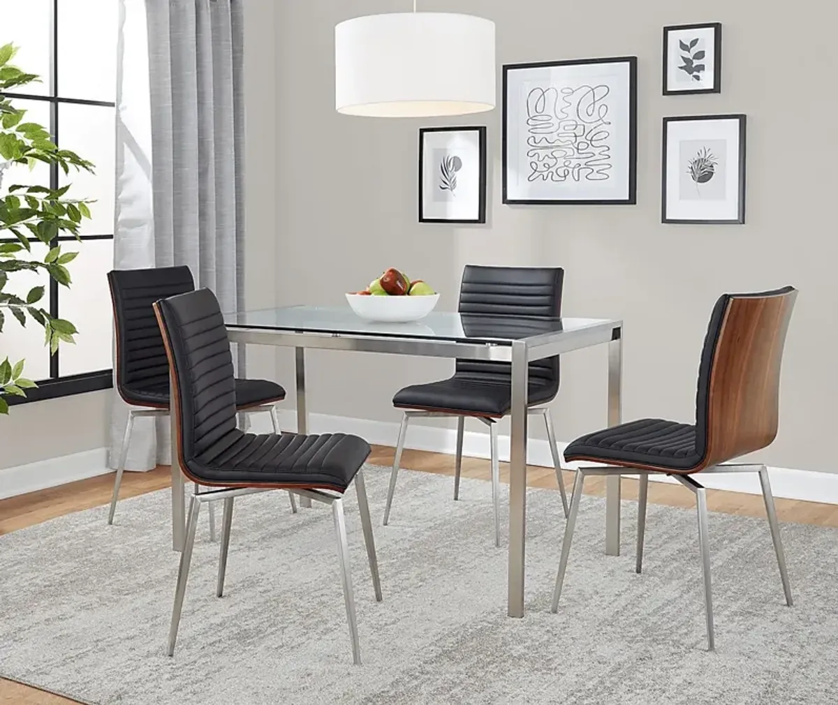 Upsall II Black 5pc Dining Set