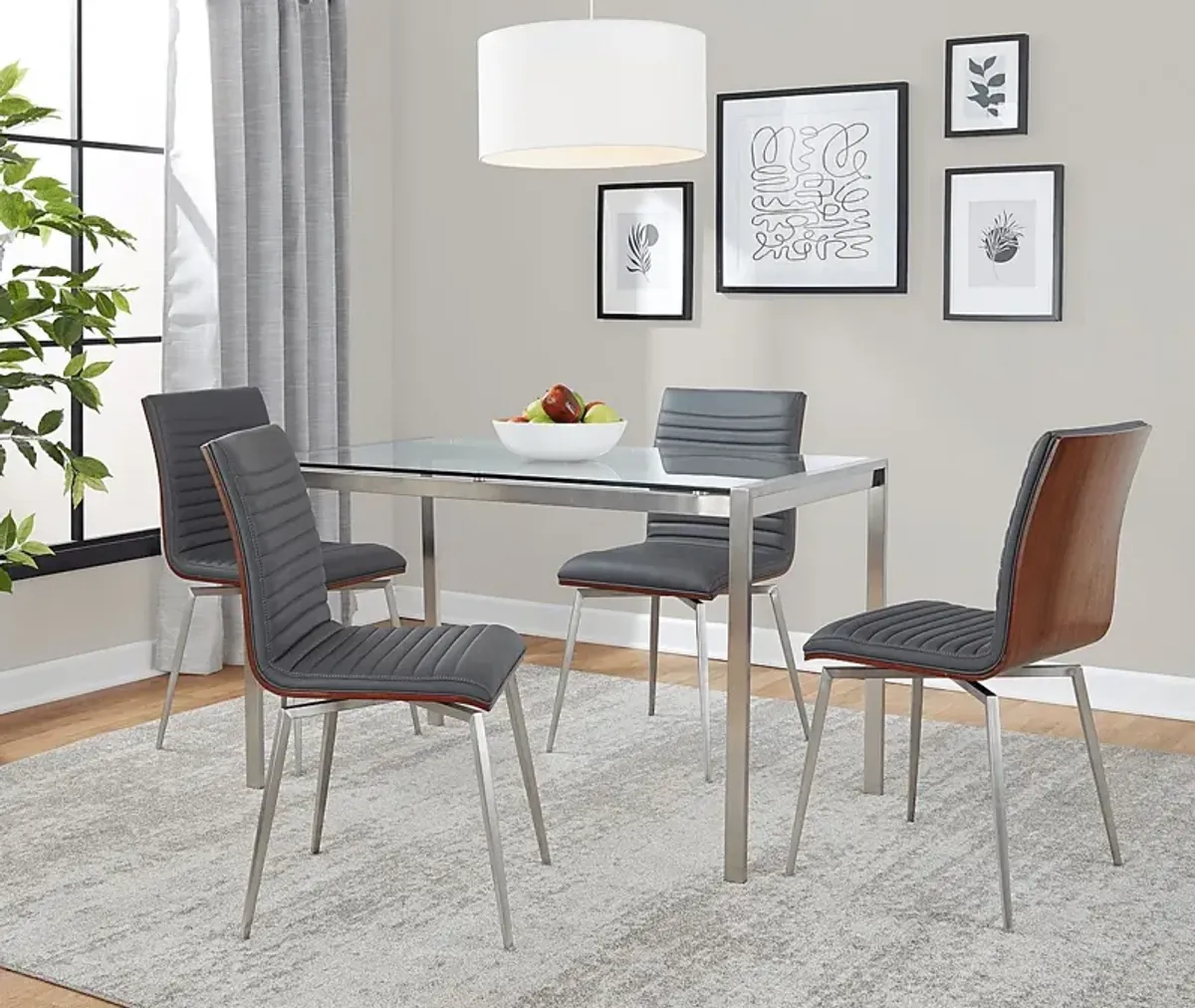 Upsall II Gray 5pc Dining Set