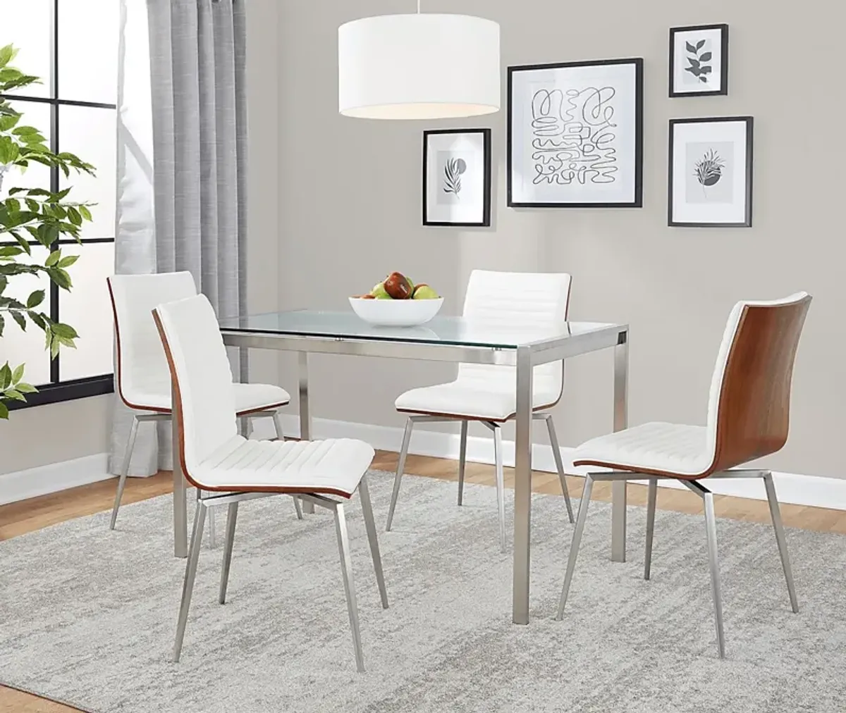 Upsall II White 5pc Dining Set