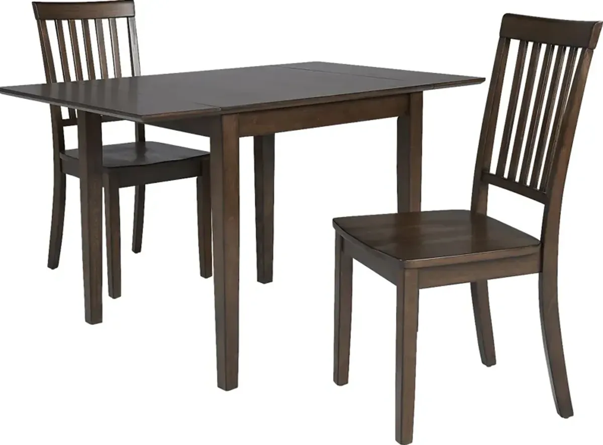 Koluder Brown Drop Leaf Dining Table w/ 2 Dining Chairs