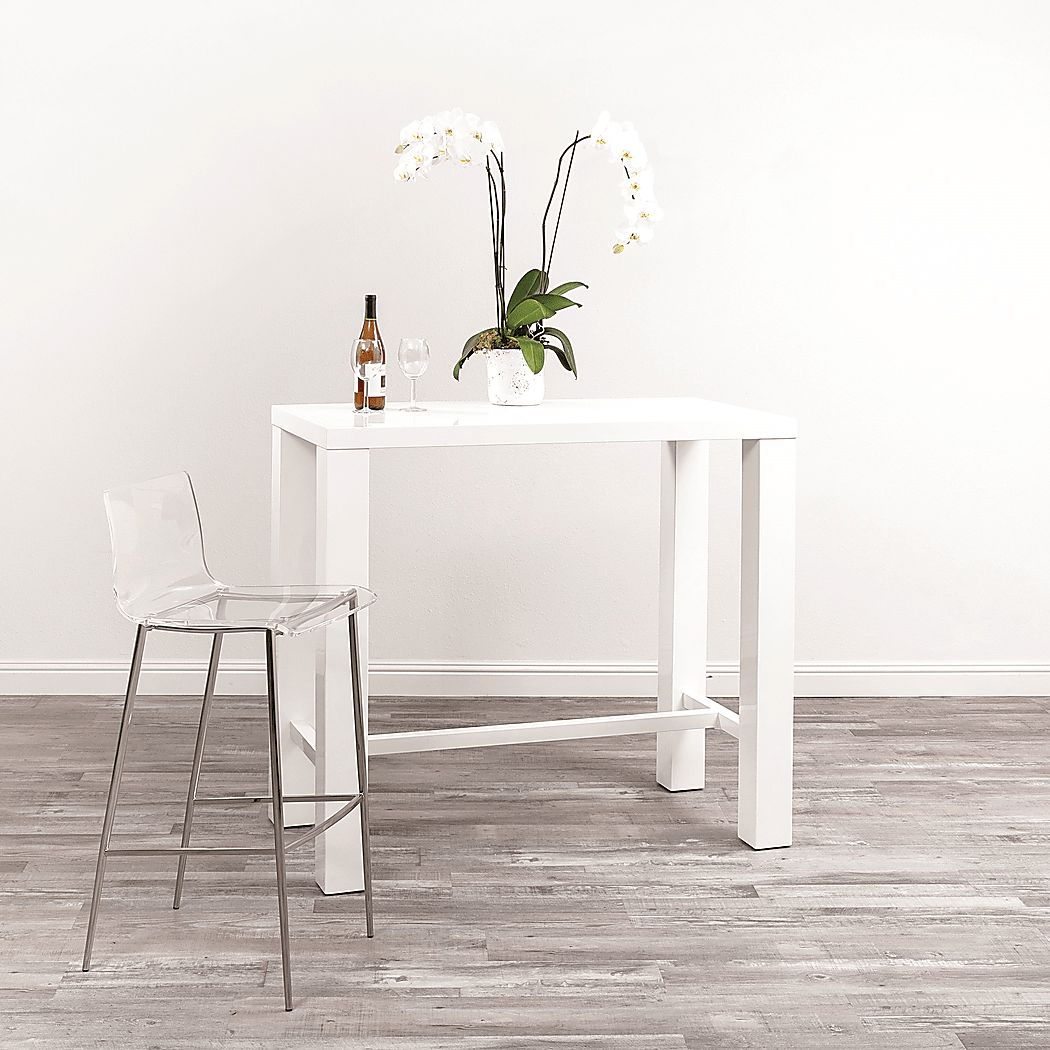 Chevae White Bar Height Table