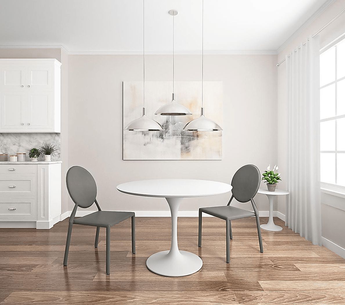 Kurela II White Dining Table