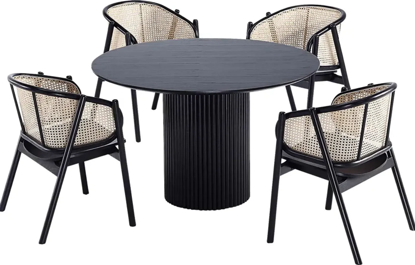 Arvern Black 5 Pc Dining Table Set