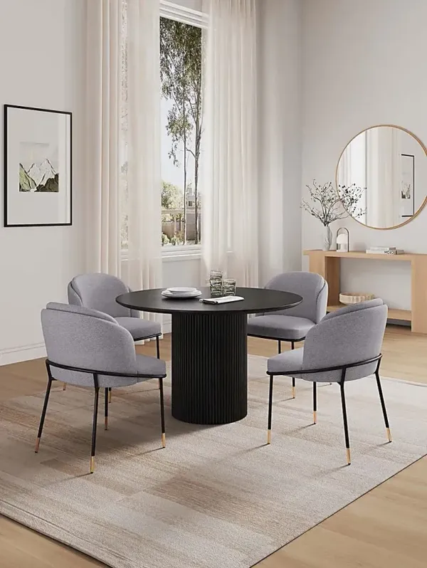 Bermunda Black and Gray 5 Pc Dining Table Set