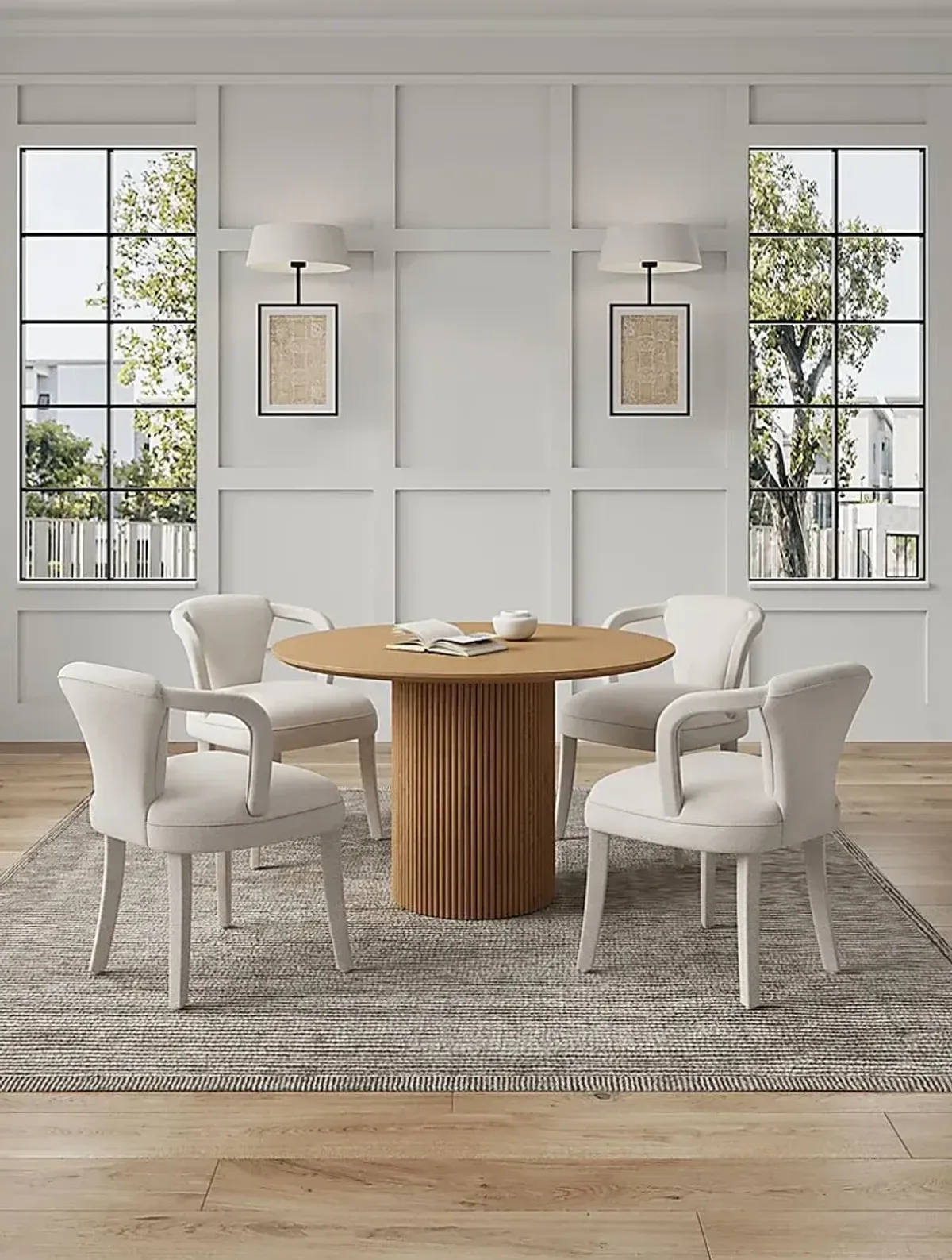 Enramada Natural and Ivory 5 Pc Dining Table Set