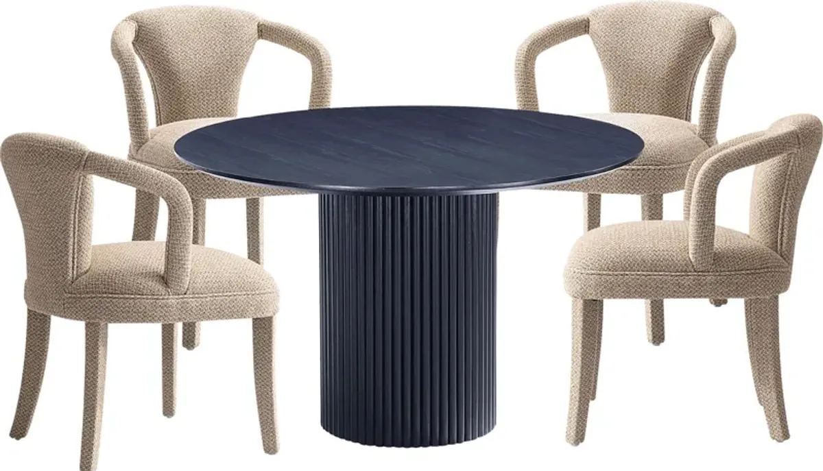 Enramada Black and Gold 5 Pc Dining Table Set