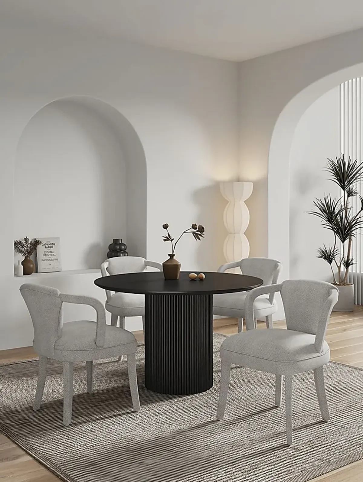 Enramada Black and Silver 5 Pc Dining Table Set