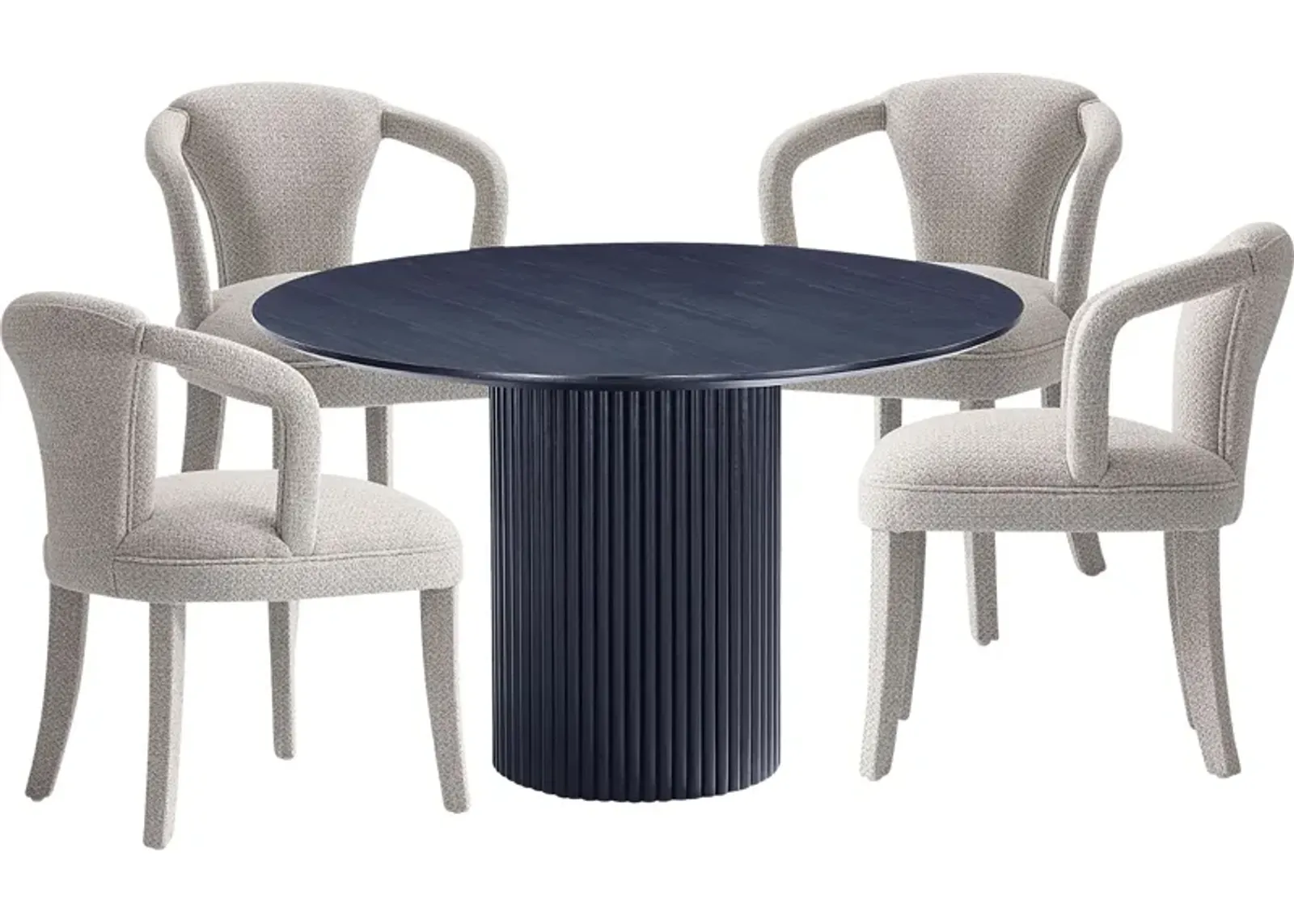 Enramada Black and Silver 5 Pc Dining Table Set