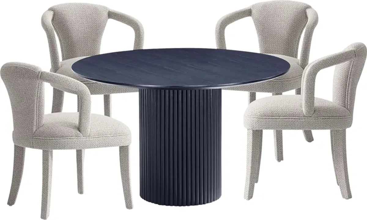 Enramada Black and Silver 5 Pc Dining Table Set