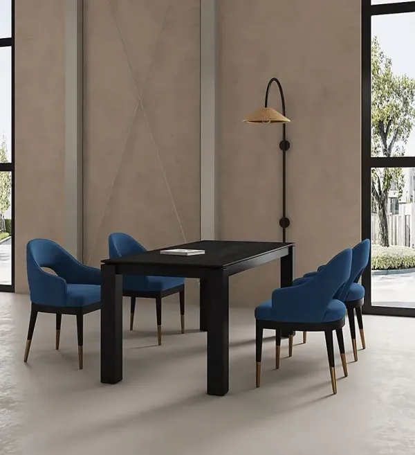 Fischbeck Black and Blue 5 Pc Dining Table Set