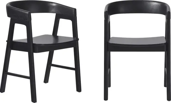Villandrie I Black Dining Chair, Set of 2
