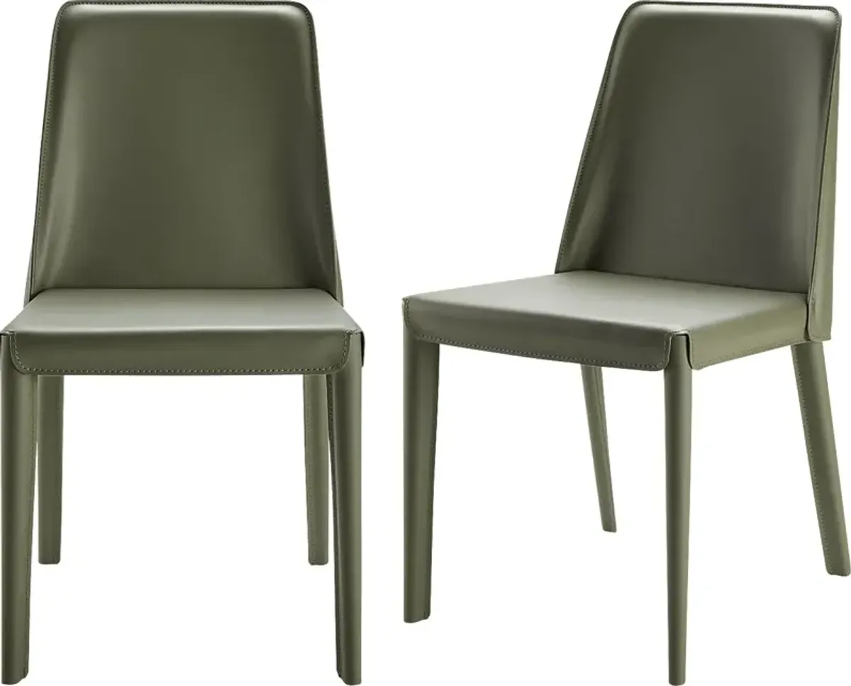 Laera Green Side Chair, Set of 2