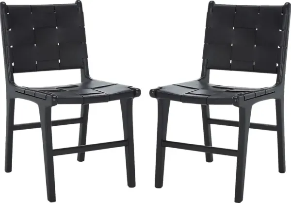 Givernola Black Side Chairs, Set of 2