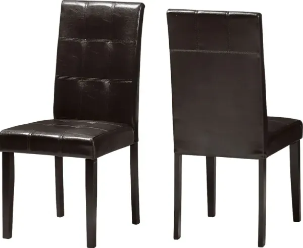 Webrewsa Dark Brown Dining Chair, Set of 2
