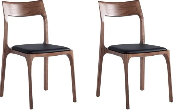 Grottowood Black and Brown Side Chair, Set of 2