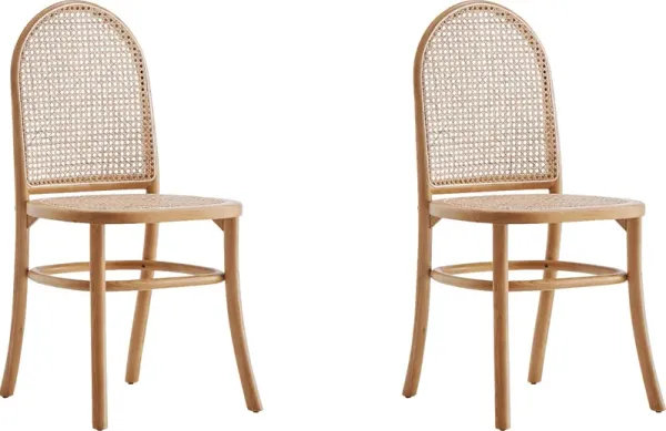 Heartnite Natural Dining Chair, Set of 2