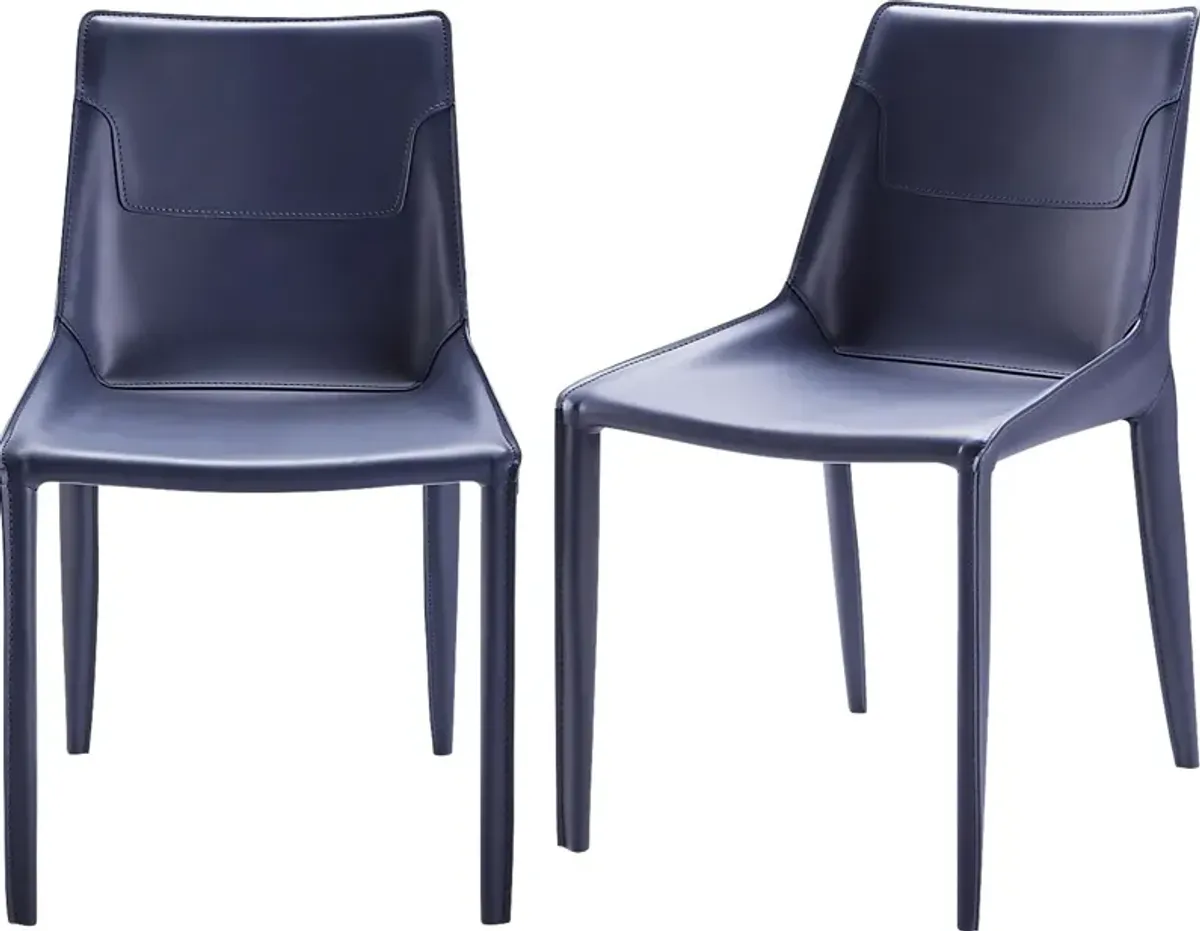 Wasil Navy Side Chair, Set of 2