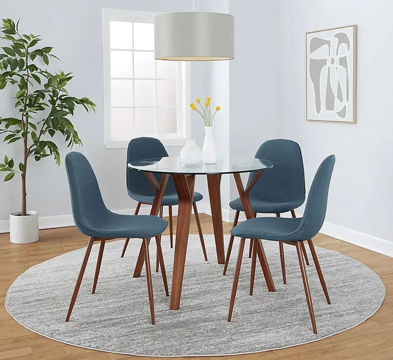 Wrenfrew I Dark Blue 5 Pc Dining Set