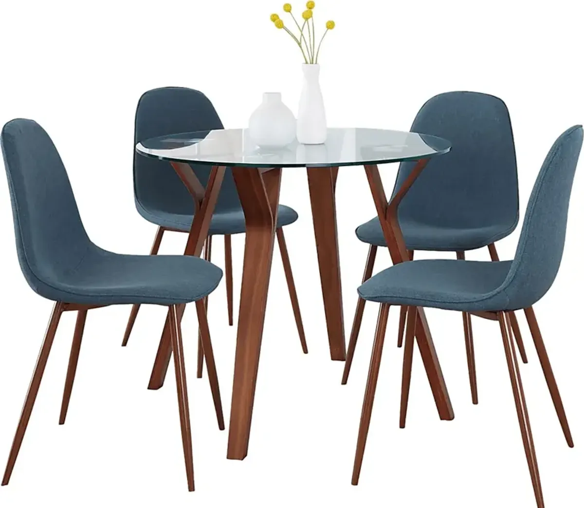 Wrenfrew I Dark Blue 5 Pc Dining Set