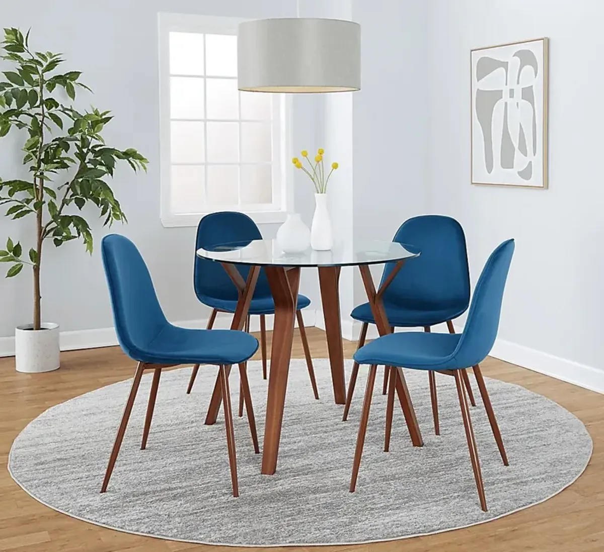 Wrenfrew I Blue 5 Pc Dining Set