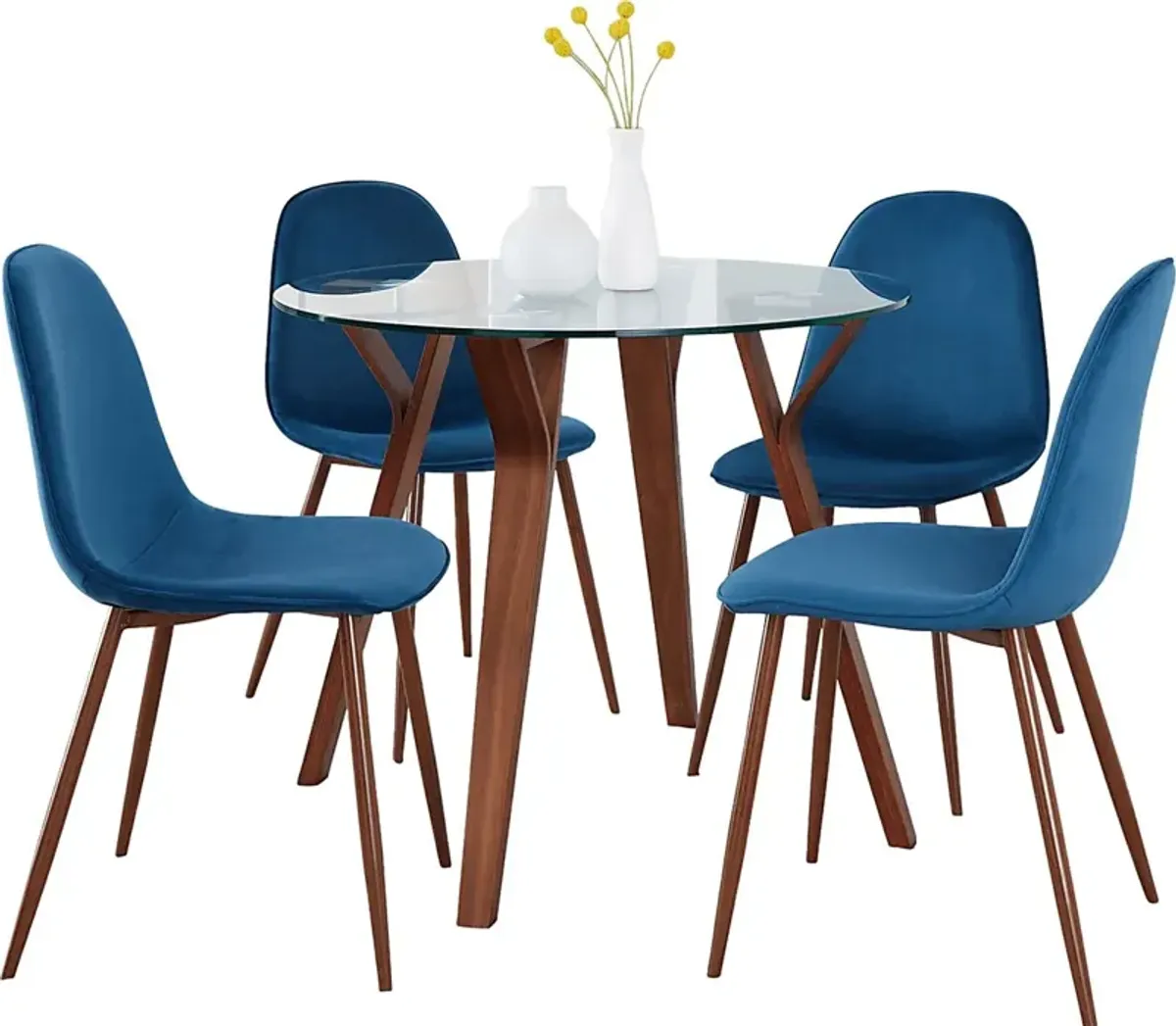 Wrenfrew I Blue 5 Pc Dining Set