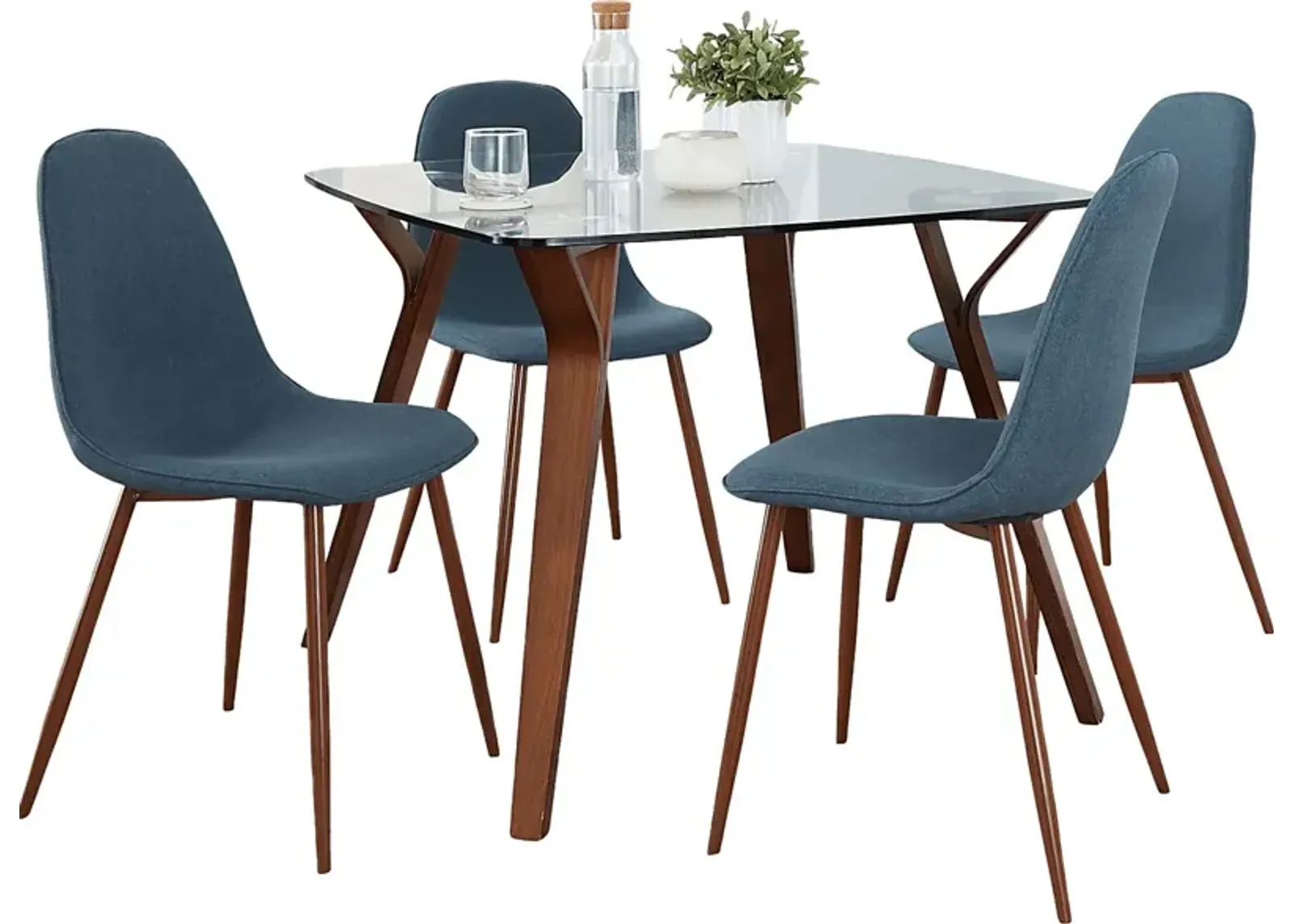 Wrenfrew II Dark Blue 5 Pc Dining Set