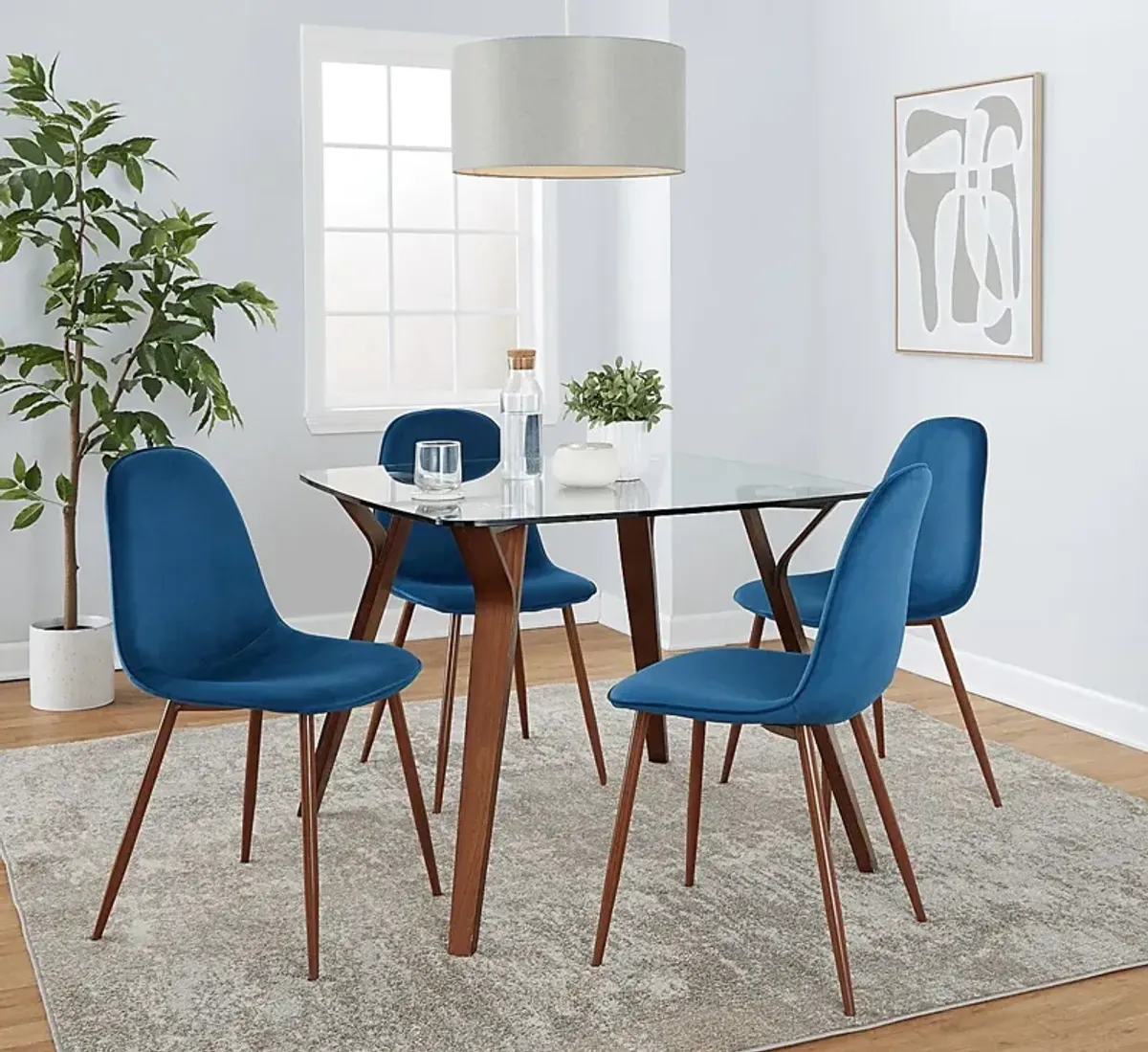 Wrenfrew II Blue 5 Pc Dining Set