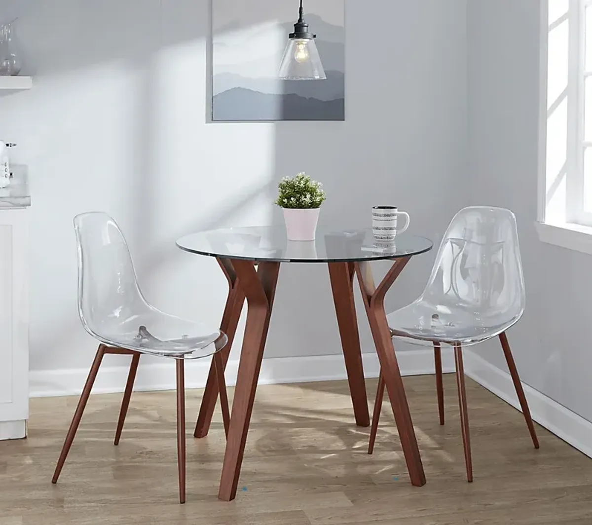 Wrenfrew I Clear 3 Pc Dining Set