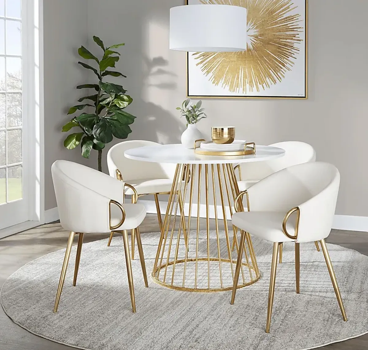 Aldendell White Dining Table