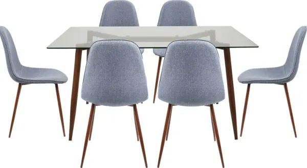 Lamirda II Blue 7 pc. Dining Set