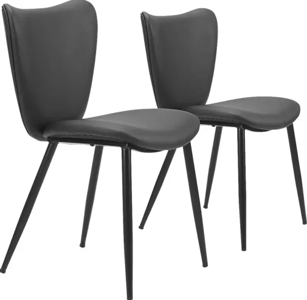 Nyxhu Black Dining Chair, Set of 2