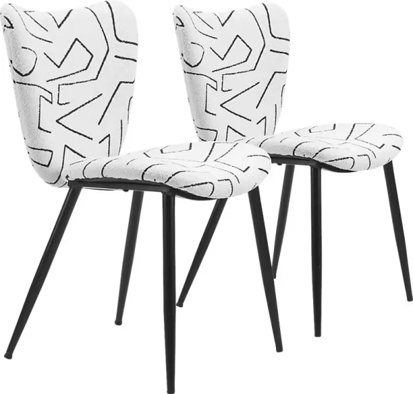 Nyxhu White Dining Chair, Set of 2