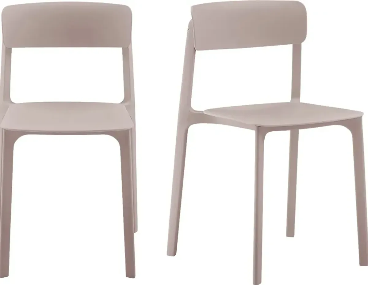 Guntern Taupe Dining Chair, Set of 2