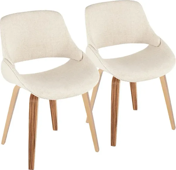 Stroble V Cream Dining Chair, Set of 2