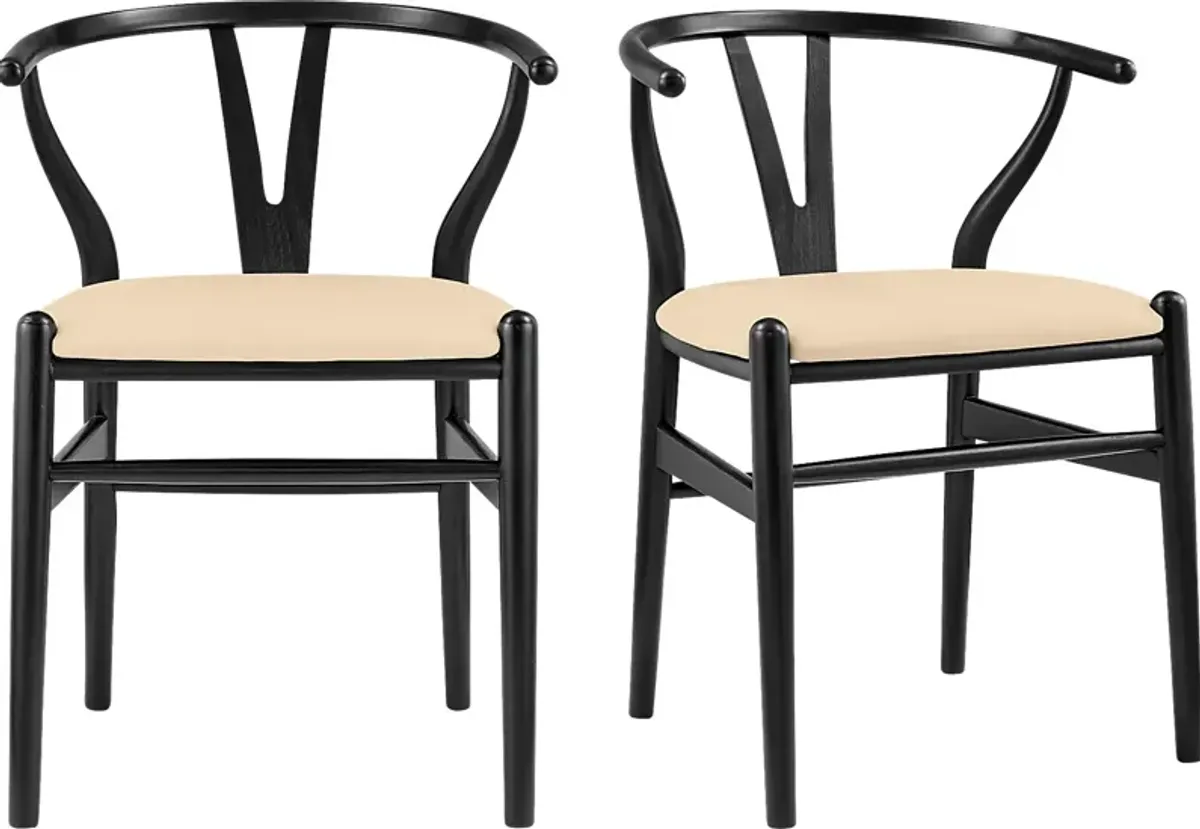 Byrnwood Black and Beige Side Chair, Set of 2