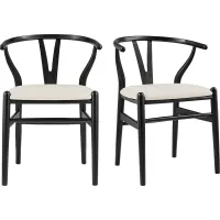 Byrnwood Black and Beige Side Chair, Set of 2