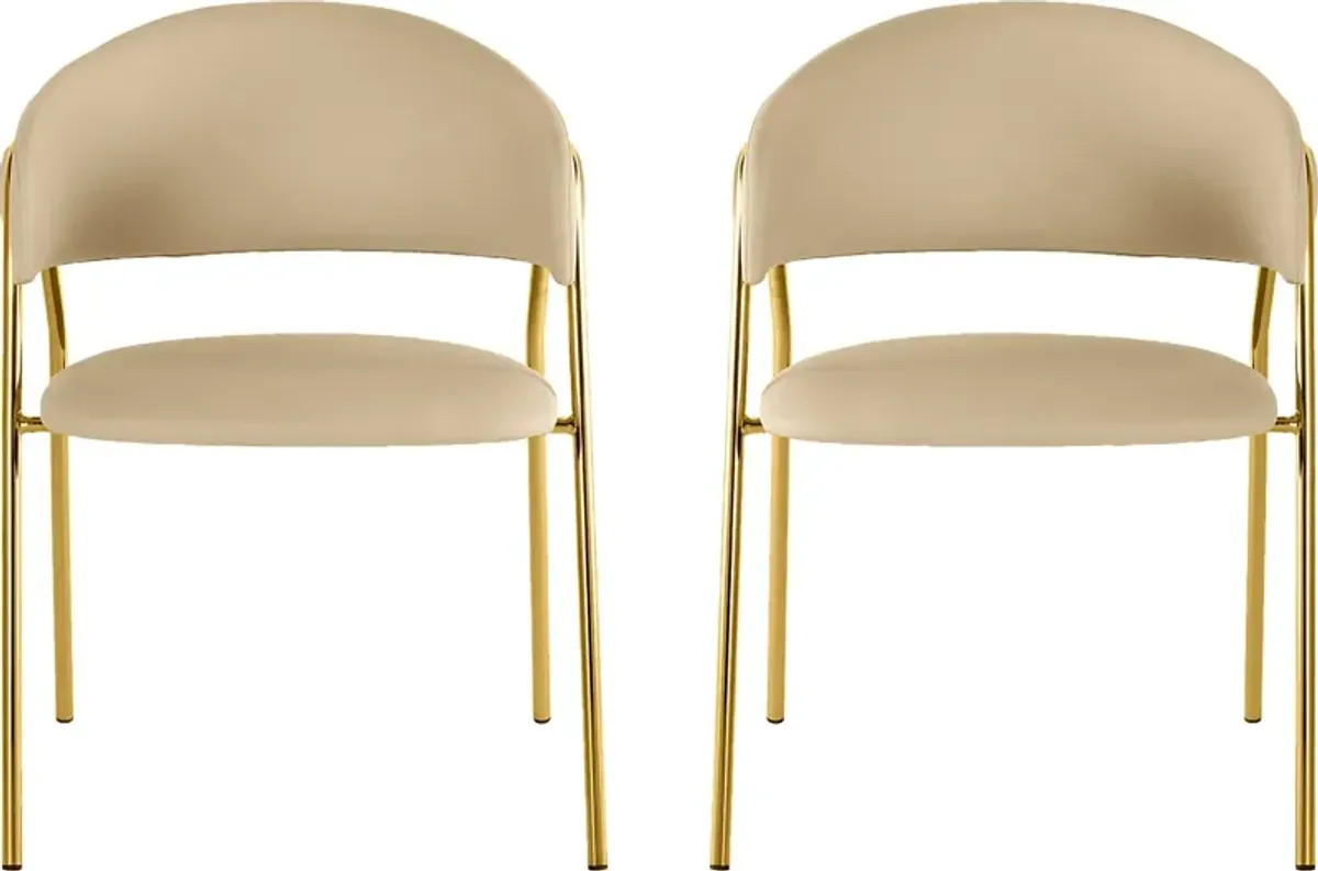 Lasiandra Beige Dining Chair, Set of 2