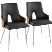 Zennia IV Black Dining Chair, Set of 2