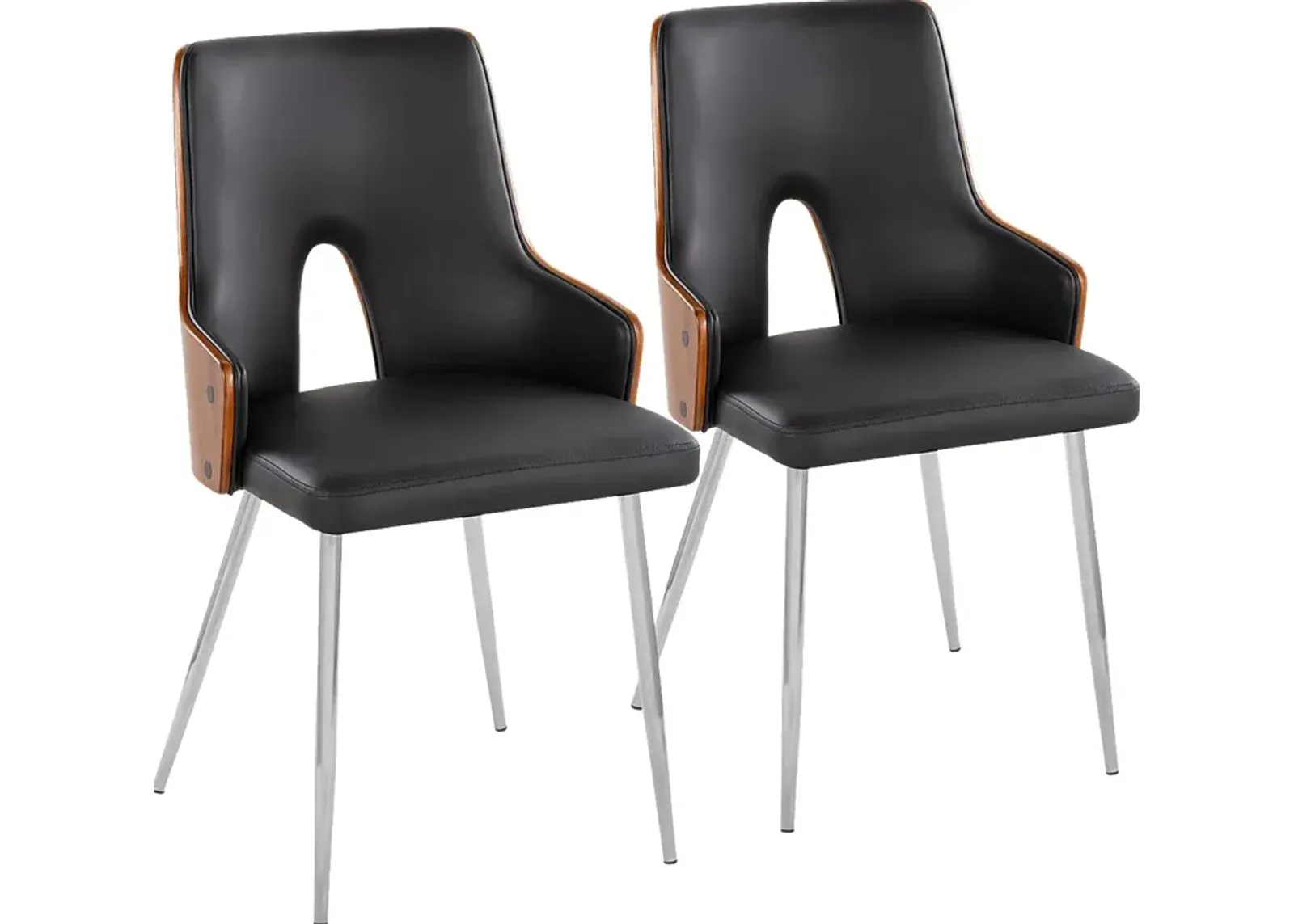 Zennia IV Black Dining Chair, Set of 2