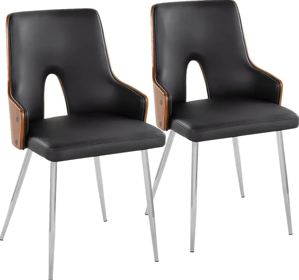 Zennia IV Black Dining Chair, Set of 2