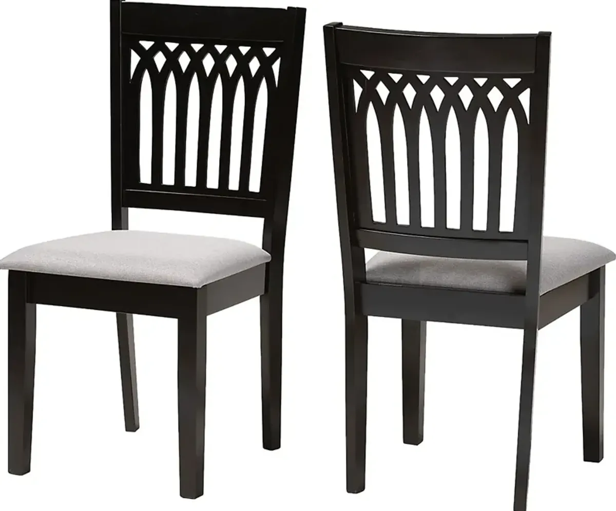 Salzedo Dark Brown Dining Chair, Set of 2