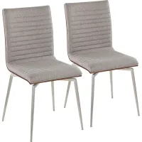 Burnsfield Light Gray Swivel Side Chair, Set of 2