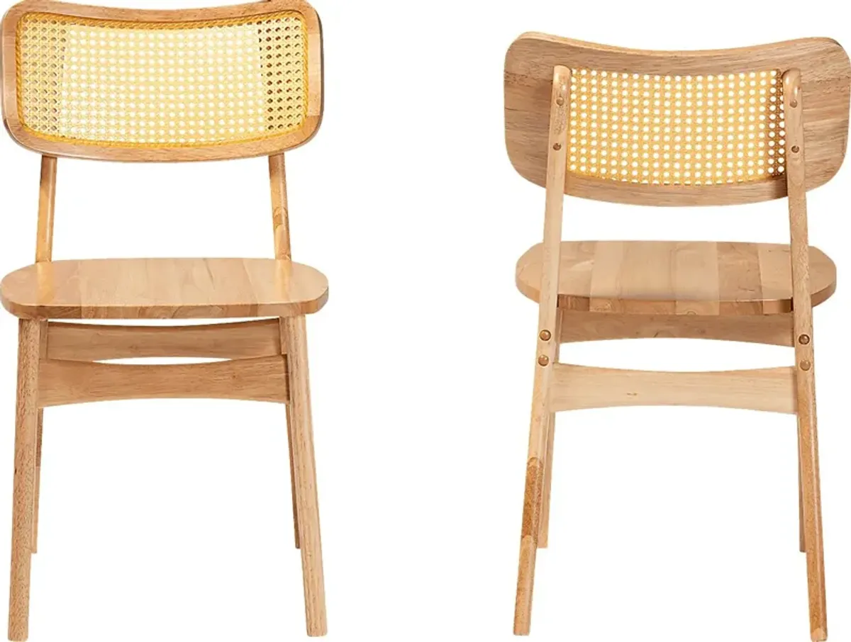 Calcasieu Light Brown Dining Chair, Set of 2