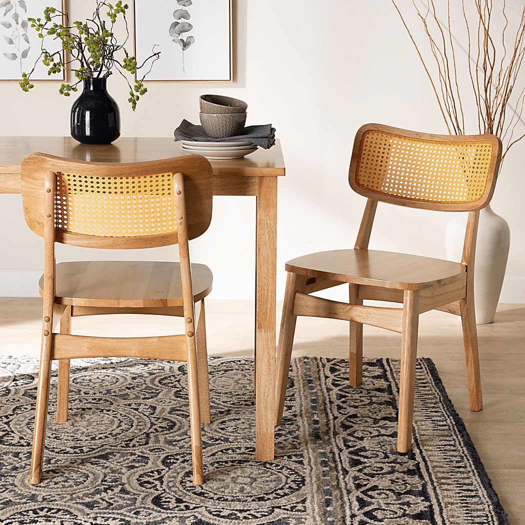 Calcasieu Light Brown Dining Chair, Set of 2