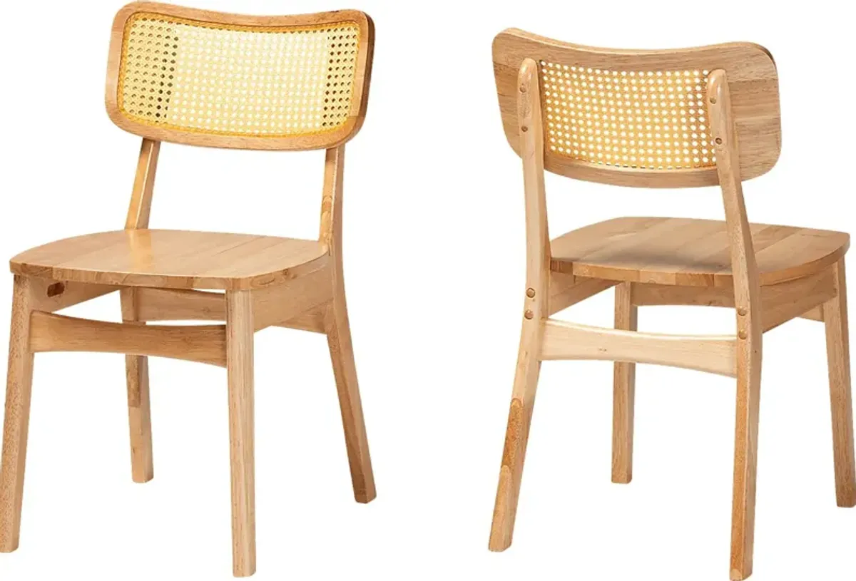 Calcasieu Light Brown Dining Chair, Set of 2